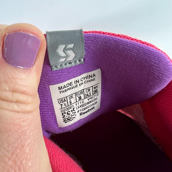 Reebok sublite foam running shoes 7.5 neon bright pink grey purple lightweight - Picture 12 of 12